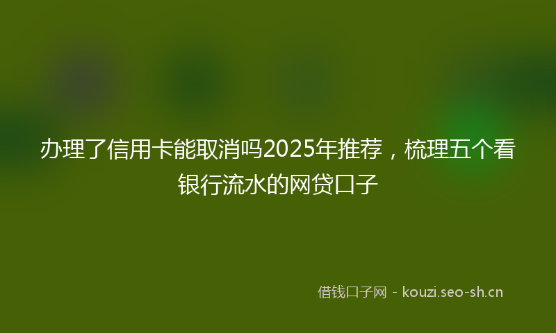 办理了信用卡能取消吗2025年推荐，梳理五个看银行流水的网贷口子