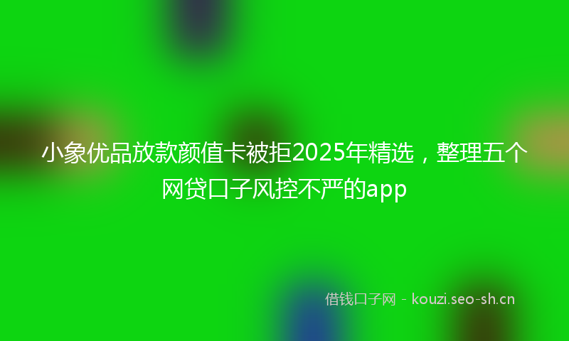 小象优品放款颜值卡被拒2025年精选，整理五个网贷口子风控不严的app