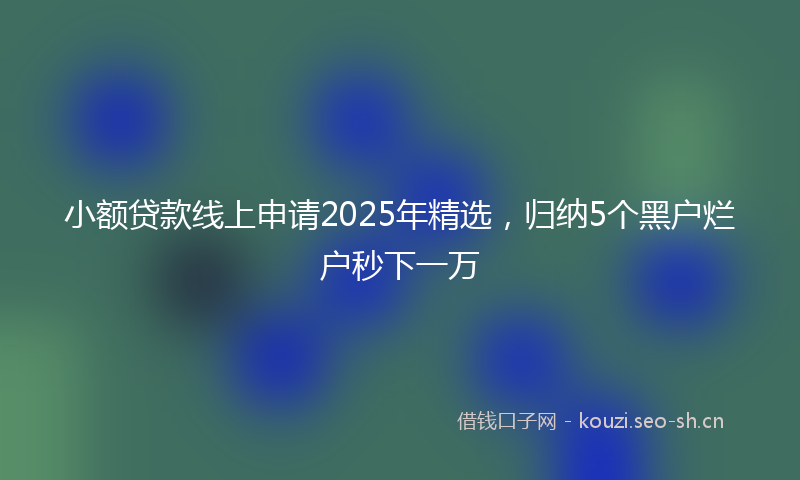 小额贷款线上申请2025年精选，归纳5个黑户烂户秒下一万