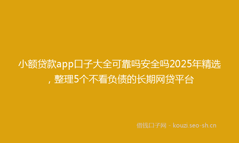 小额贷款app口子大全可靠吗安全吗2025年精选,整理5个不看负债的长期网贷平台