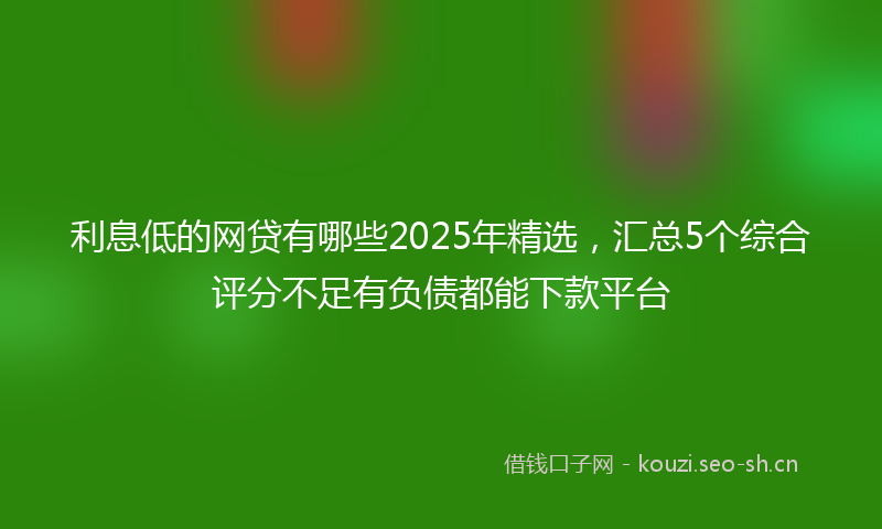 利息低的网贷有哪些2025年精选，汇总5个综合评分不足有负债都能下款平台