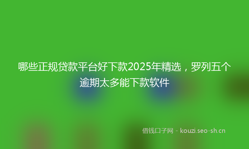 哪些正规贷款平台好下款2025年精选，罗列五个逾期太多能下款软件