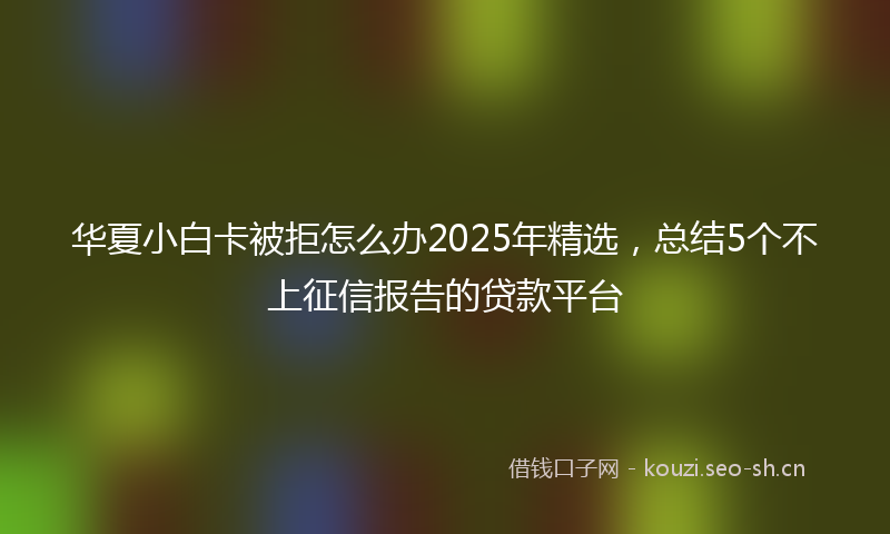 华夏小白卡被拒怎么办2025年精选，总结5个不上征信报告的贷款平台