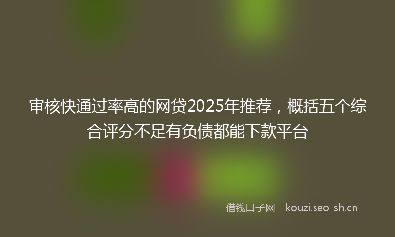 审核快通过率高的网贷2025年推荐，概括五个综合评分不足有负债都能下款平台
