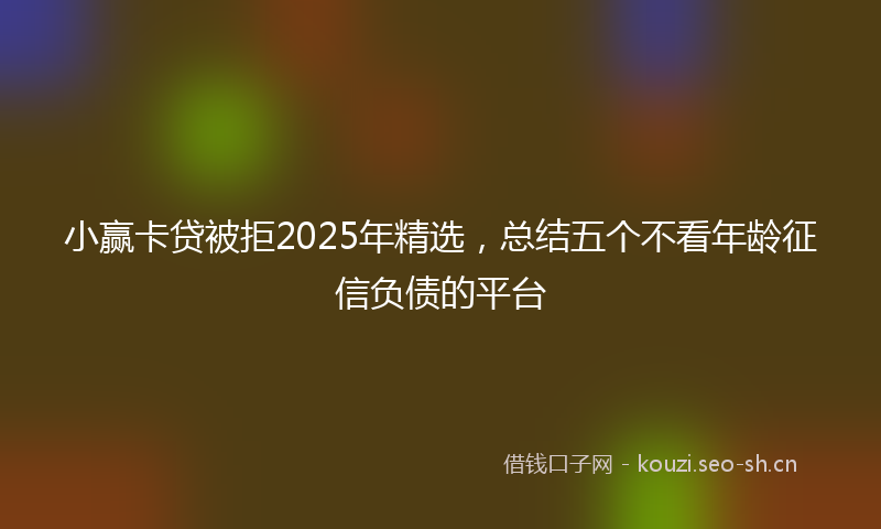 小赢卡贷被拒2025年精选，总结五个不看年龄征信负债的平台