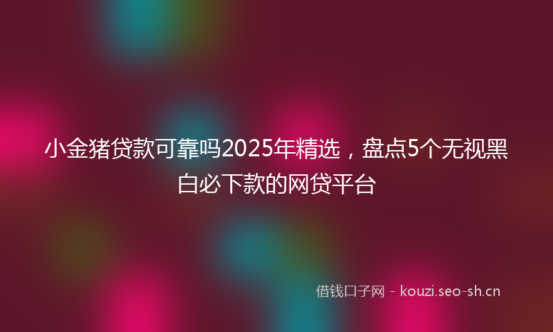 小金猪贷款可靠吗2025年精选，盘点5个无视黑白必下款的网贷平台