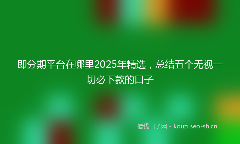 即分期平台在哪里2025年精选，总结五个无视一切必下款的口子