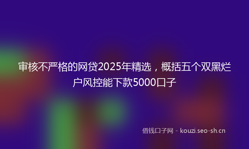 审核不严格的网贷2025年精选，概括五个双黑烂户风控能下款5000口子