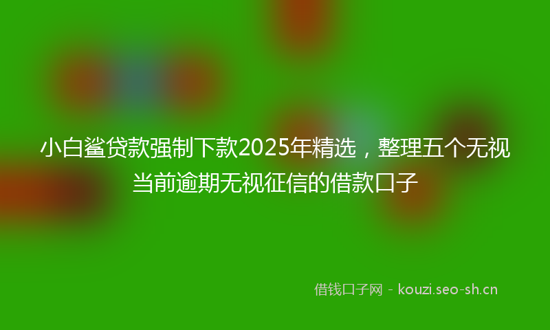 小白鲨贷款强制下款2025年精选，整理五个无视当前逾期无视征信的借款口子