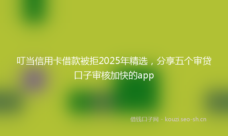 叮当信用卡借款被拒2025年精选，分享五个审贷口子审核加快的app