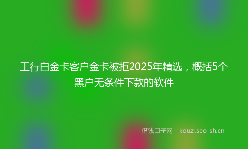 工行白金卡客户金卡被拒2025年精选，概括5个黑户无条件下款的软件