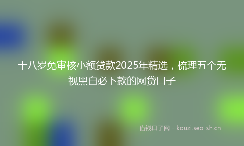十八岁免审核小额贷款2025年精选，梳理五个无视黑白必下款的网贷口子