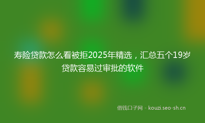 寿险贷款怎么看被拒2025年精选，汇总五个19岁贷款容易过审批的软件