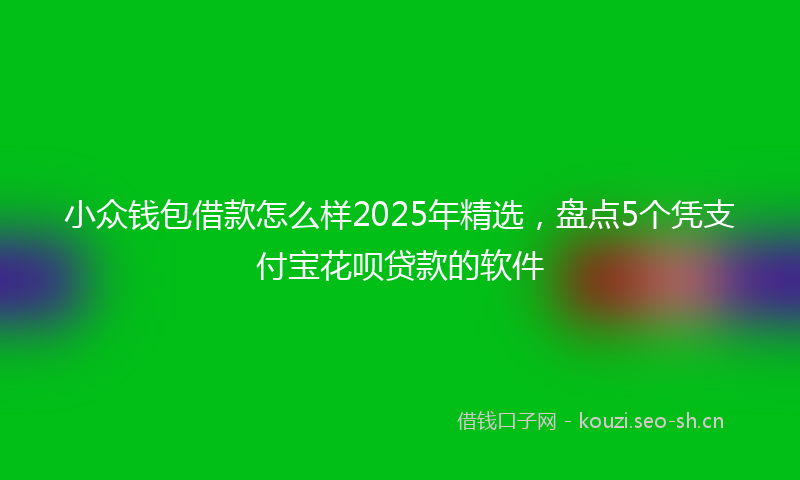 小众钱包借款怎么样2025年精选，盘点5个凭支付宝花呗贷款的软件