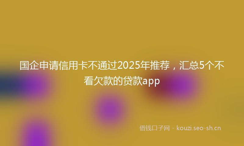 国企申请信用卡不通过2025年推荐，汇总5个不看欠款的贷款app