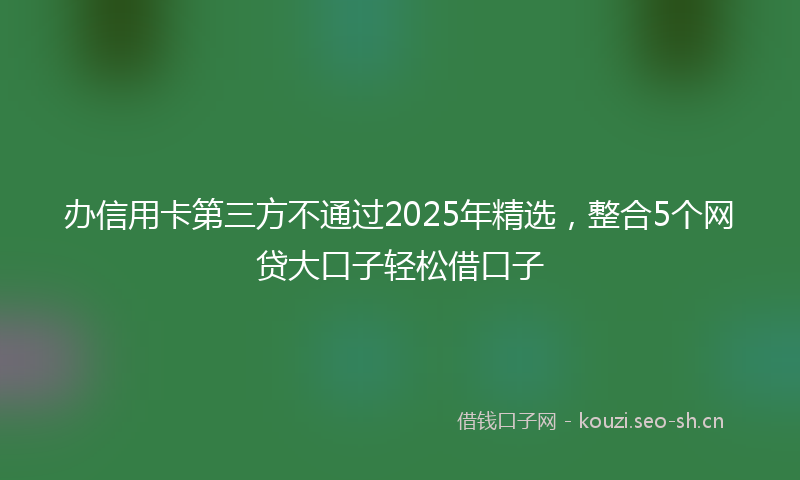办信用卡第三方不通过2025年精选，整合5个网贷大口子轻松借口子