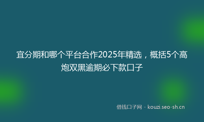 宜分期和哪个平台合作2025年精选,概括5个高炮双黑逾期必下款口子