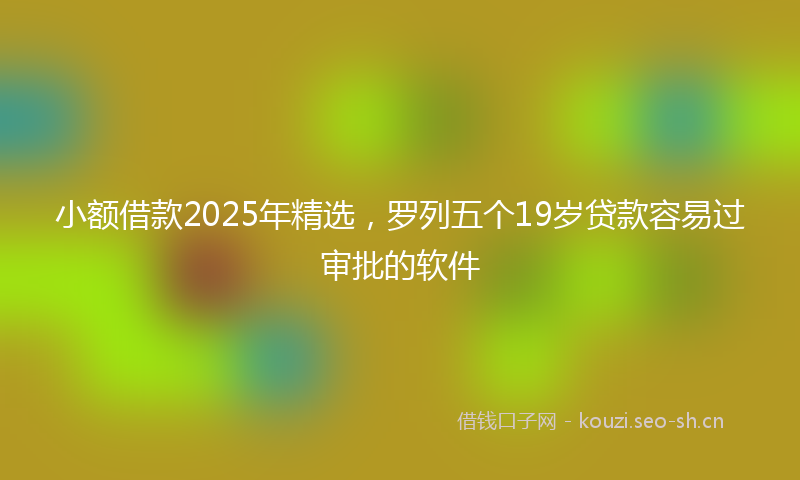 小额借款2025年精选，罗列五个19岁贷款容易过审批的软件