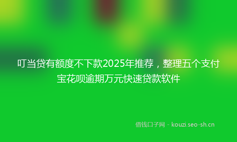 叮当贷有额度不下款2025年推荐，整理五个支付宝花呗逾期万元快速贷款软件