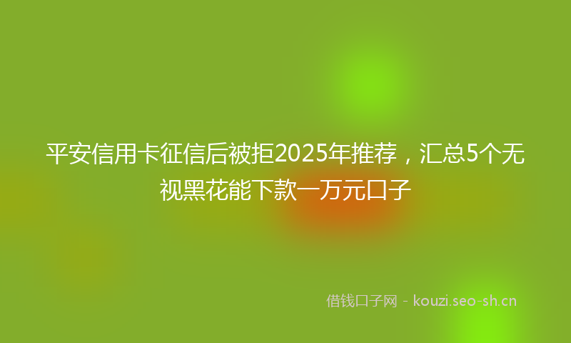 平安信用卡征信后被拒2025年推荐，汇总5个无视黑花能下款一万元口子