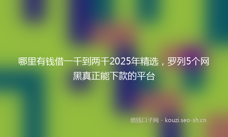 哪里有钱借一千到两千2025年精选，罗列5个网黑真正能下款的平台