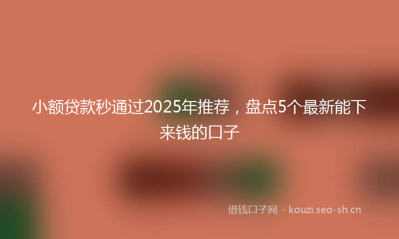 小额贷款秒通过2025年推荐，盘点5个最新能下来钱的口子