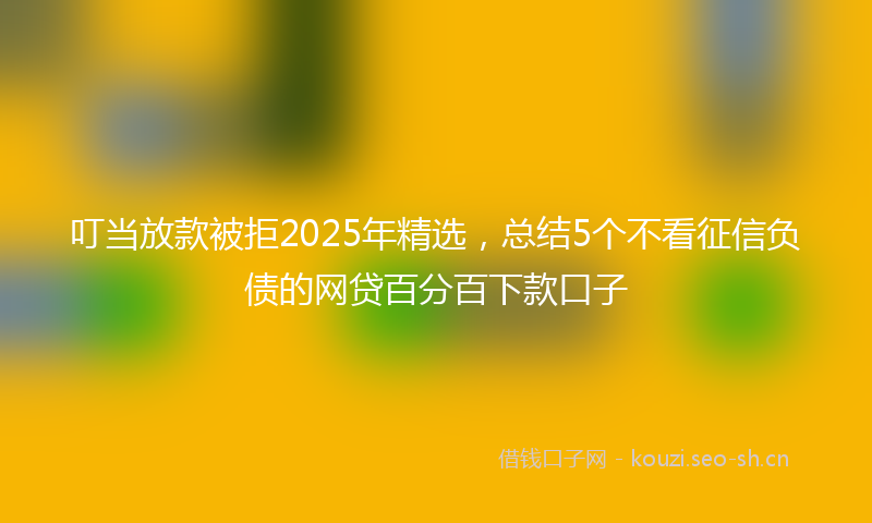 叮当放款被拒2025年精选，总结5个不看征信负债的网贷百分百下款口子