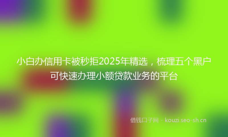 小白办信用卡被秒拒2025年精选，梳理五个黑户可快速办理小额贷款业务的平台