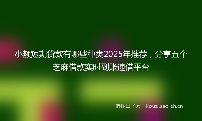 小额短期贷款有哪些种类2025年推荐，分享五个芝麻借款实时到账速借平台