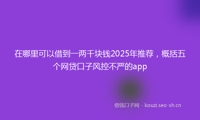 在哪里可以借到一两千块钱2025年推荐，概括五个网贷口子风控不严的app