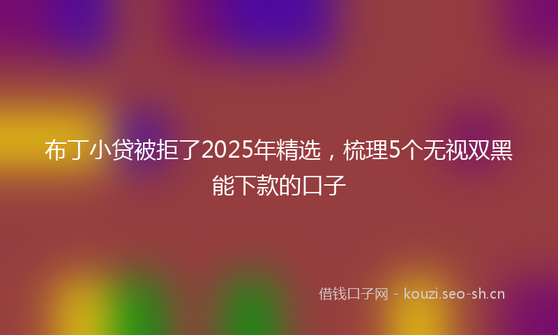 布丁小贷被拒了2025年精选，梳理5个无视双黑能下款的口子
