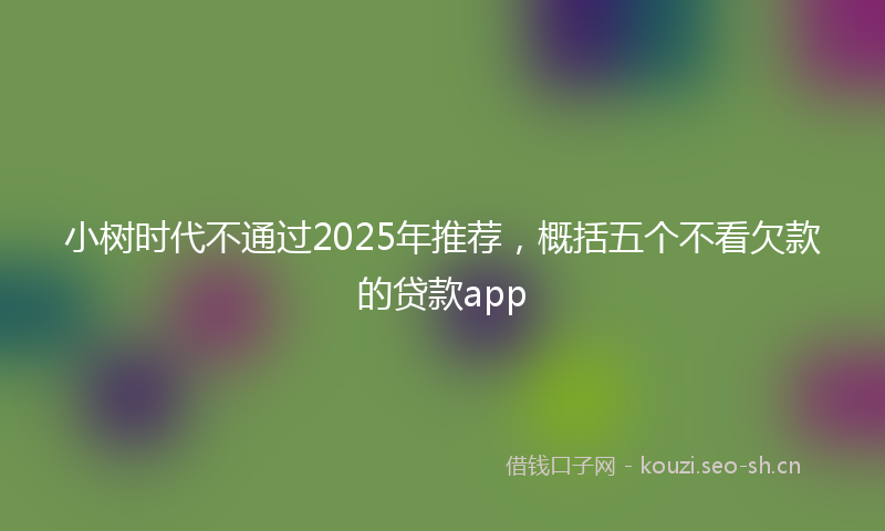 小树时代不通过2025年推荐，概括五个不看欠款的贷款app