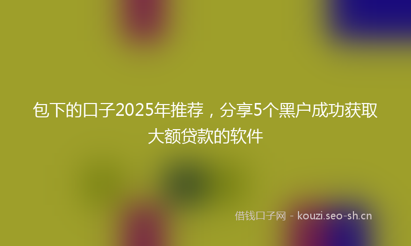 包下的口子2025年推荐，分享5个黑户成功获取大额贷款的软件