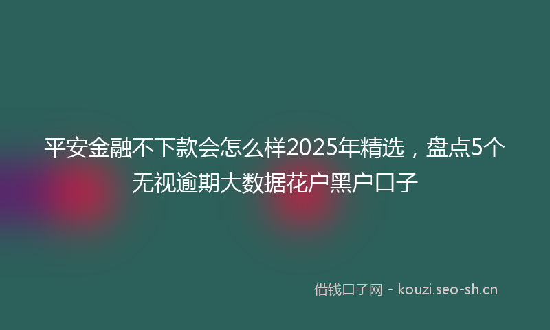 平安金融不下款会怎么样2025年精选，盘点5个无视逾期大数据花户黑户口子