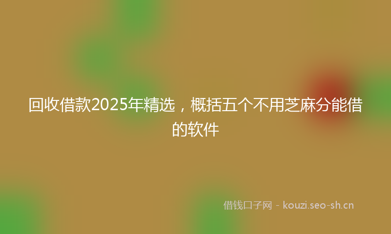 回收借款2025年精选，概括五个不用芝麻分能借的软件