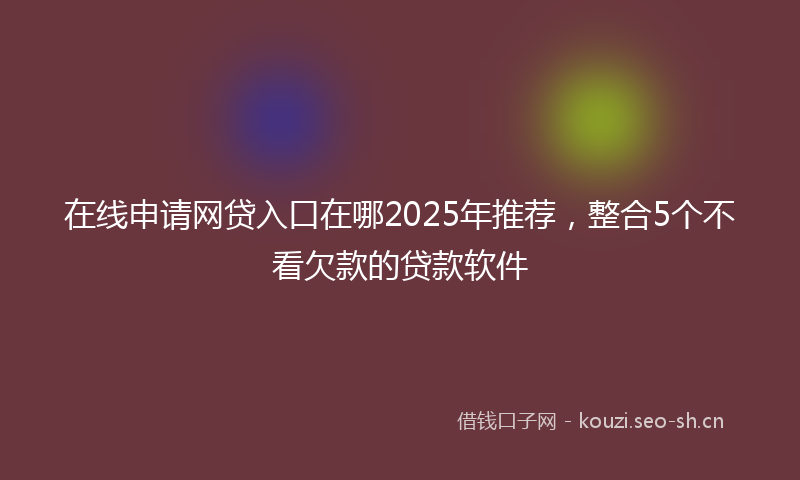 在线申请网贷入口在哪2025年推荐,整合5个不看欠款的贷款软件