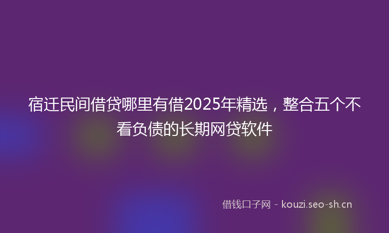 宿迁民间借贷哪里有借2025年精选，整合五个不看负债的长期网贷软件