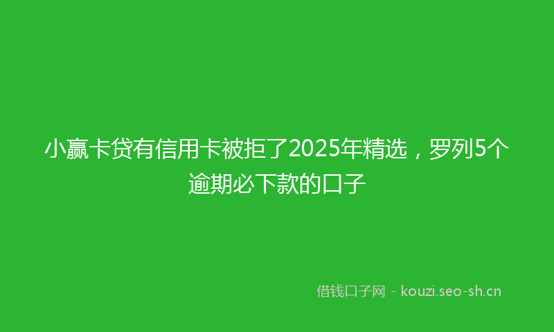 小赢卡贷有信用卡被拒了2025年精选，罗列5个逾期必下款的口子