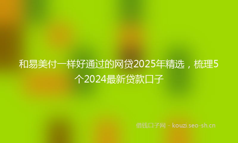 和易美付一样好通过的网贷2025年精选，梳理5个2024最新贷款口子