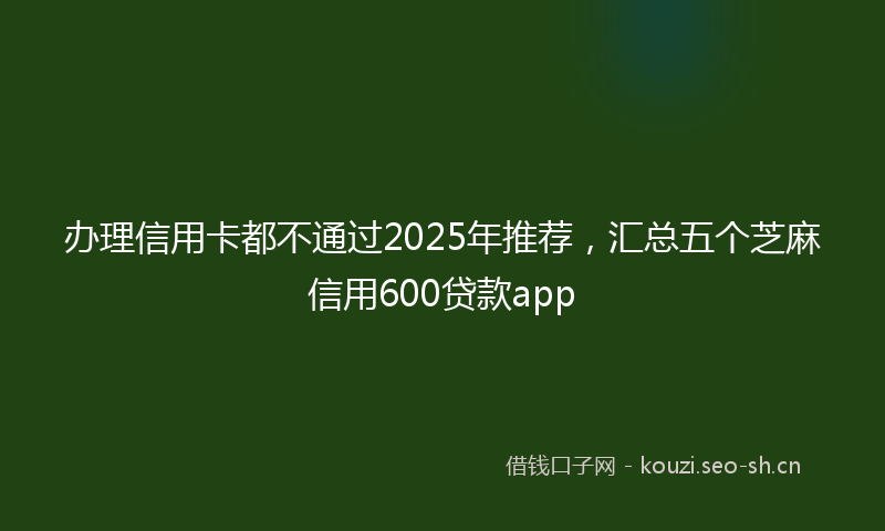 办理信用卡都不通过2025年推荐,汇总五个芝麻信用600贷款app