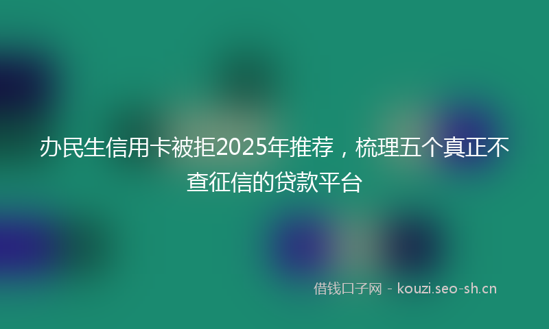 办民生信用卡被拒2025年推荐，梳理五个真正不查征信的贷款平台