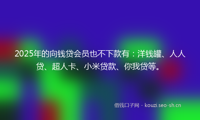 2025年的向钱贷会员也不下款有：洋钱罐、人人贷、超人卡、小米贷款、你我贷等。