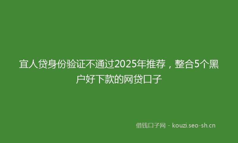 宜人贷身份验证不通过2025年推荐，整合5个黑户好下款的网贷口子