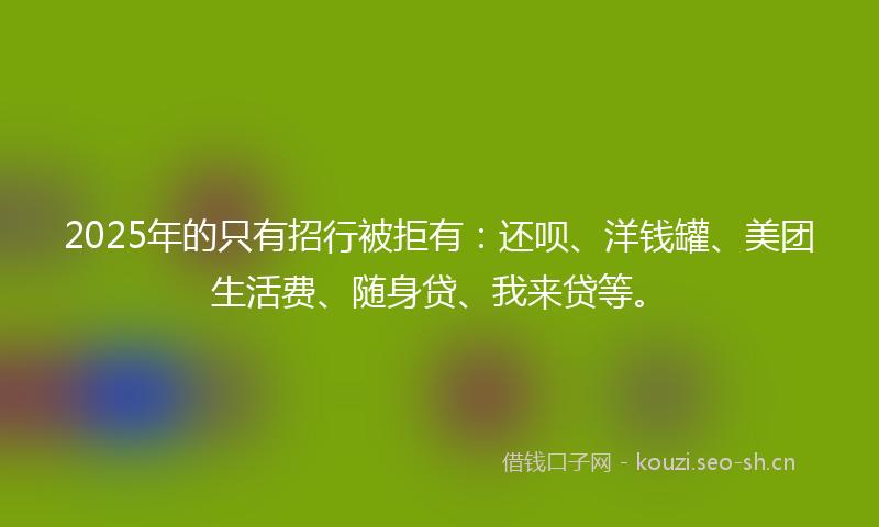 2025年的只有招行被拒有：还呗、洋钱罐、美团生活费、随身贷、我来贷等。