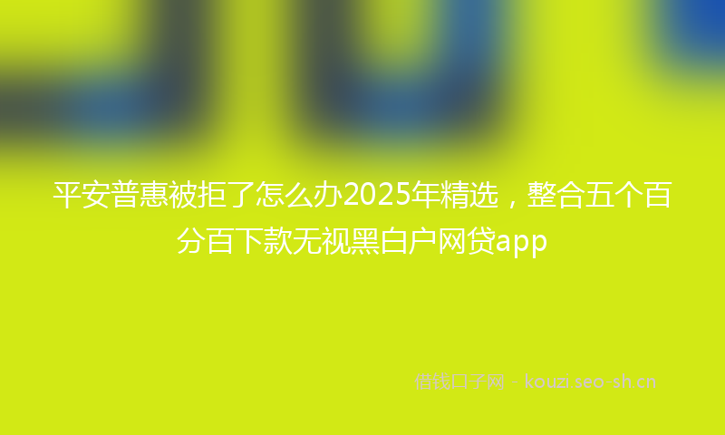 平安普惠被拒了怎么办2025年精选,整合五个百分百下款无视黑白户网贷app