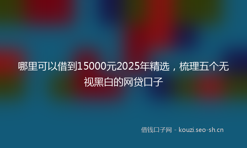 哪里可以借到15000元2025年精选，梳理五个无视黑白的网贷口子