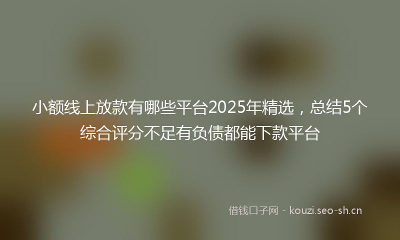 小额线上放款有哪些平台2025年精选，总结5个综合评分不足有负债都能下款平台