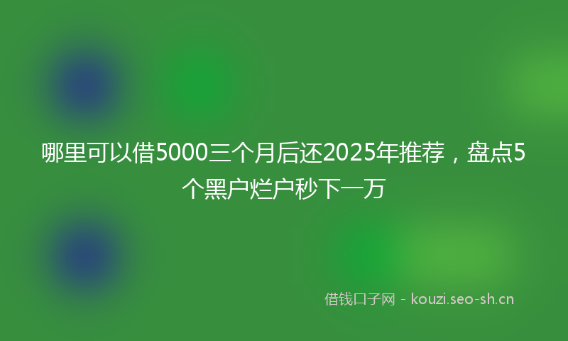 哪里可以借5000三个月后还2025年推荐，盘点5个黑户烂户秒下一万