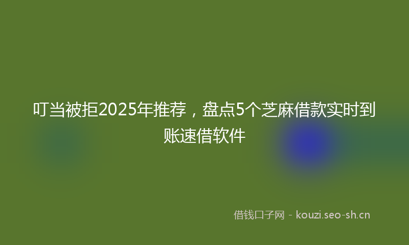 叮当被拒2025年推荐，盘点5个芝麻借款实时到账速借软件