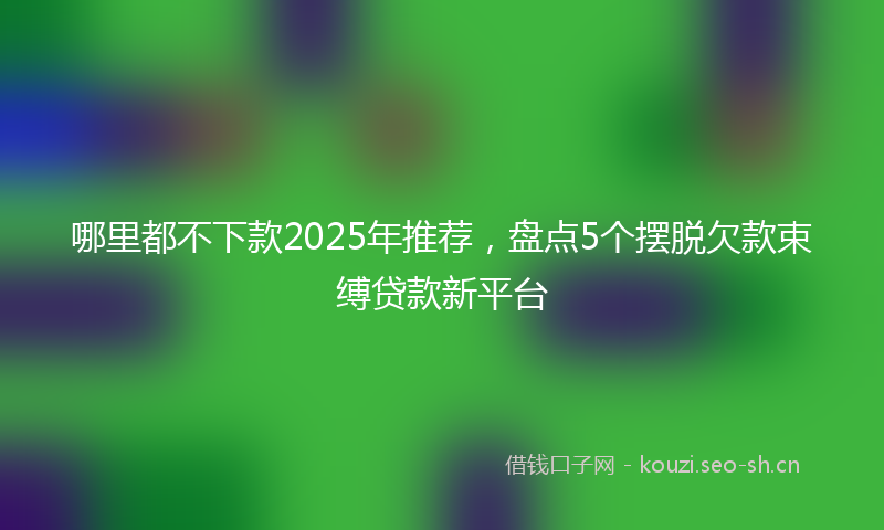 哪里都不下款2025年推荐，盘点5个摆脱欠款束缚贷款新平台